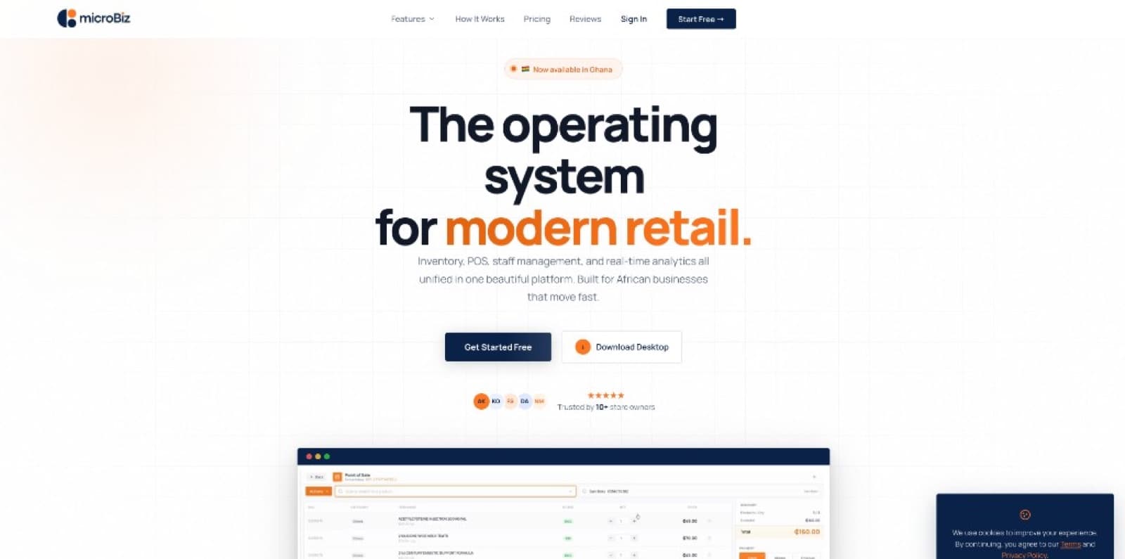 Microbiz website, The operating system for modern retail